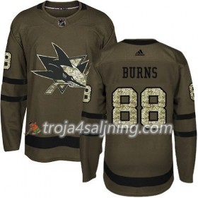 San Jose Sharks tröja Brent Burns 88 Adidas 2017-2018 Camo Grön Authentic - NHL Tröjor Herr
